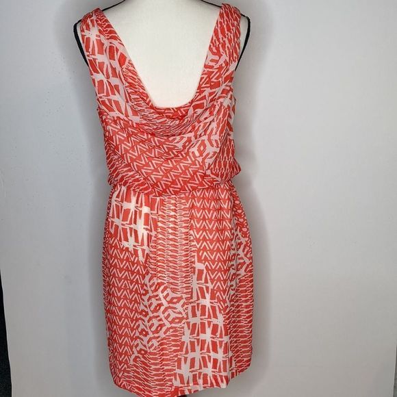 BISOU BISOU Dress Orange Cream Ikat Print Sleeveless Dress - Picture 3 of 11